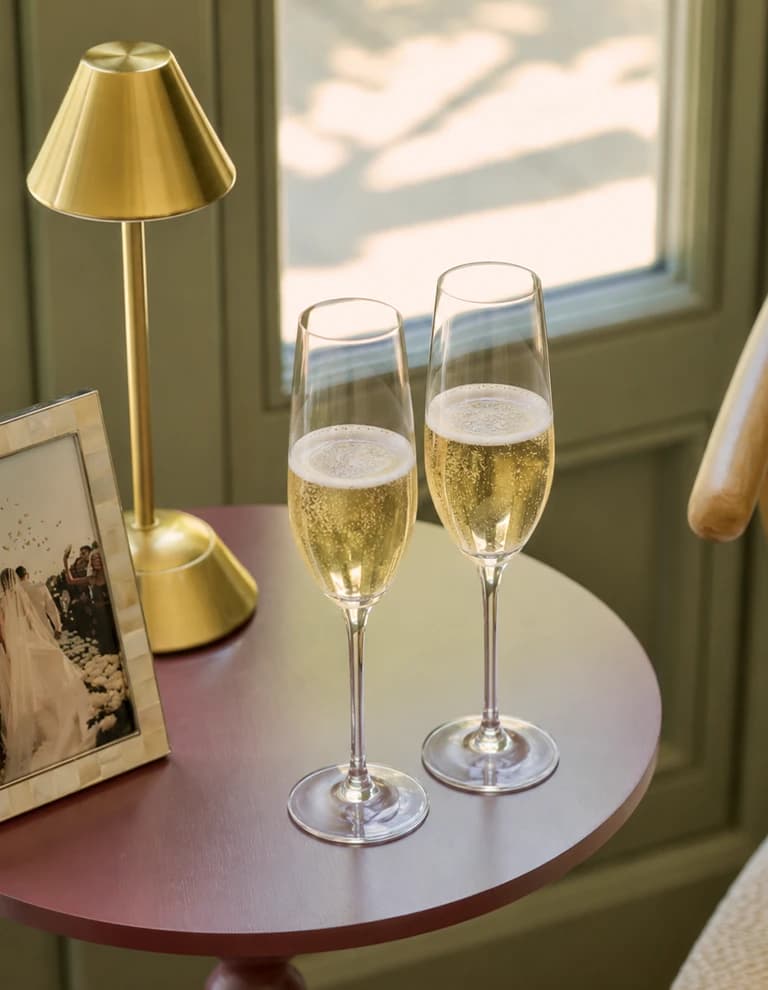 Vinum Pair of Cuvee Prestige Champagne, Riedel