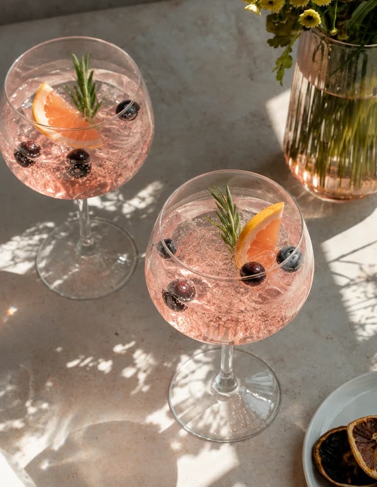 Gin Pair of balloon glasses, LSA International