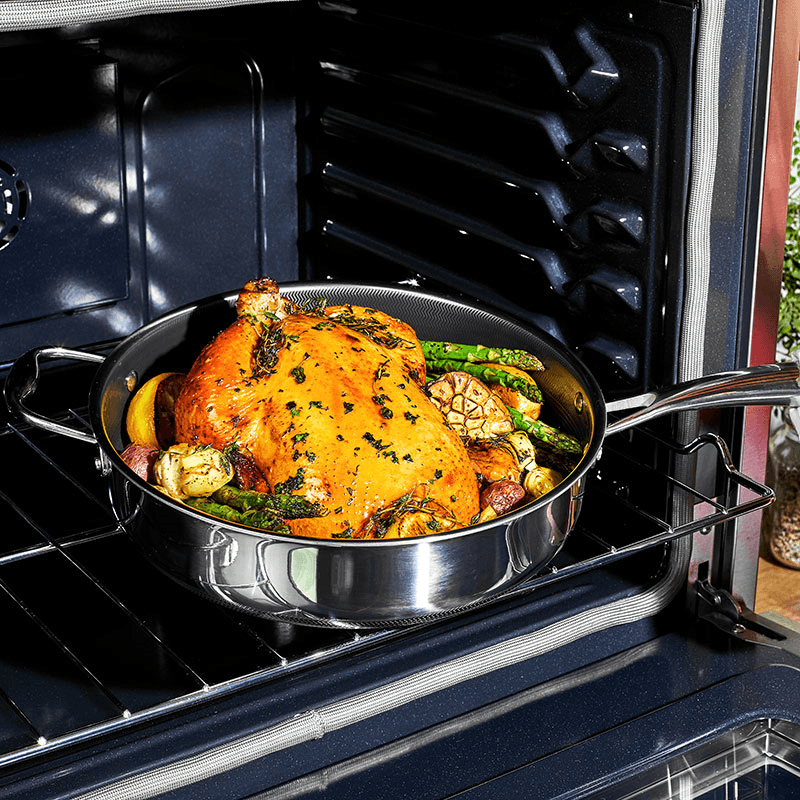 Hybrid Deep Saute Pan with Lid, Steel
