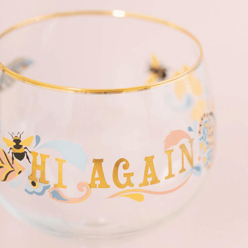 Hi Again Gin Glass, Gold