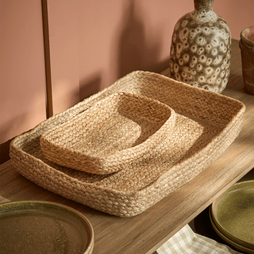 Image showing the Jute Set of Two Trays, Natural product.
