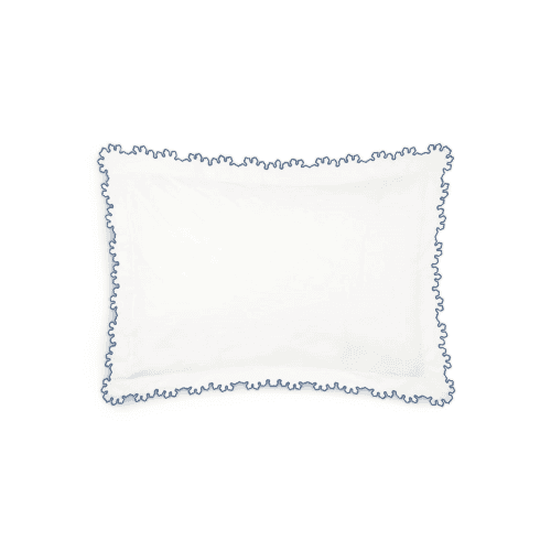 Image showing the Thea Scalloped Pillowcase, Large Square, Denim product.