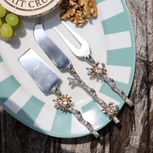 Image showing the Crab Set of 3 Cheese Utensils, Silver product.