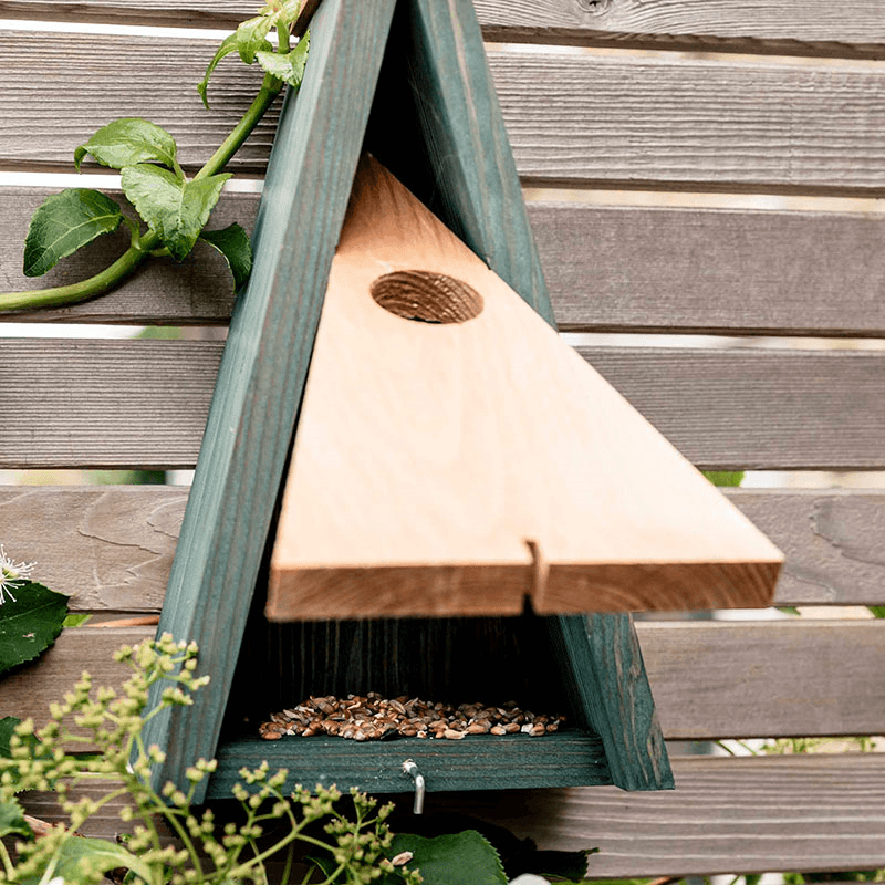 Littleworth Pitched Roof Bird House, Olive Green