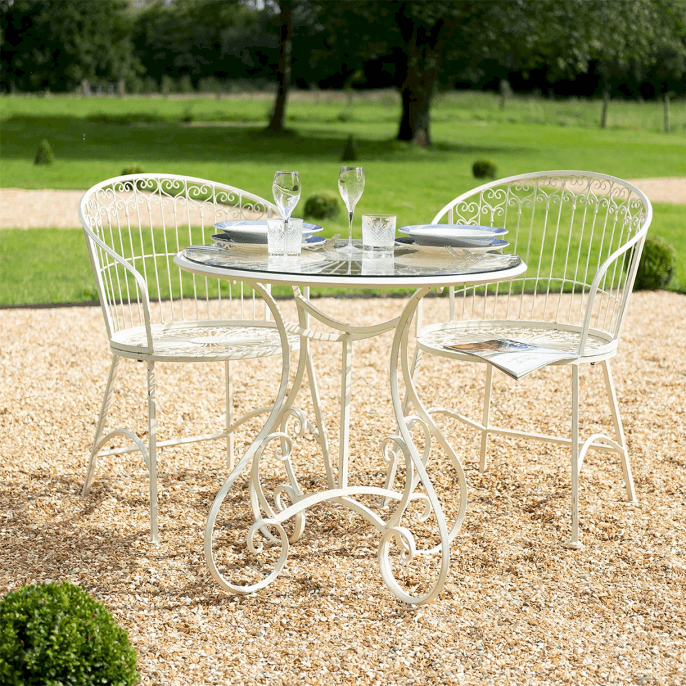 Blaisdon 3 Piece Bistro Set, Cream
