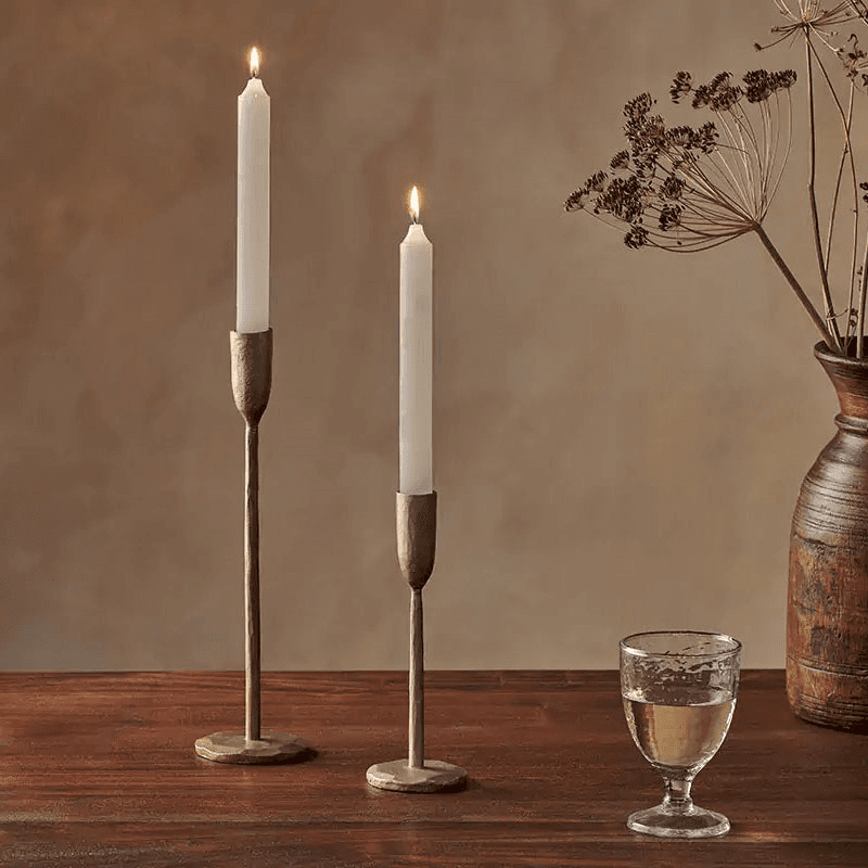Mayumi Set of 2 Soy Blend Dinner Candles, White