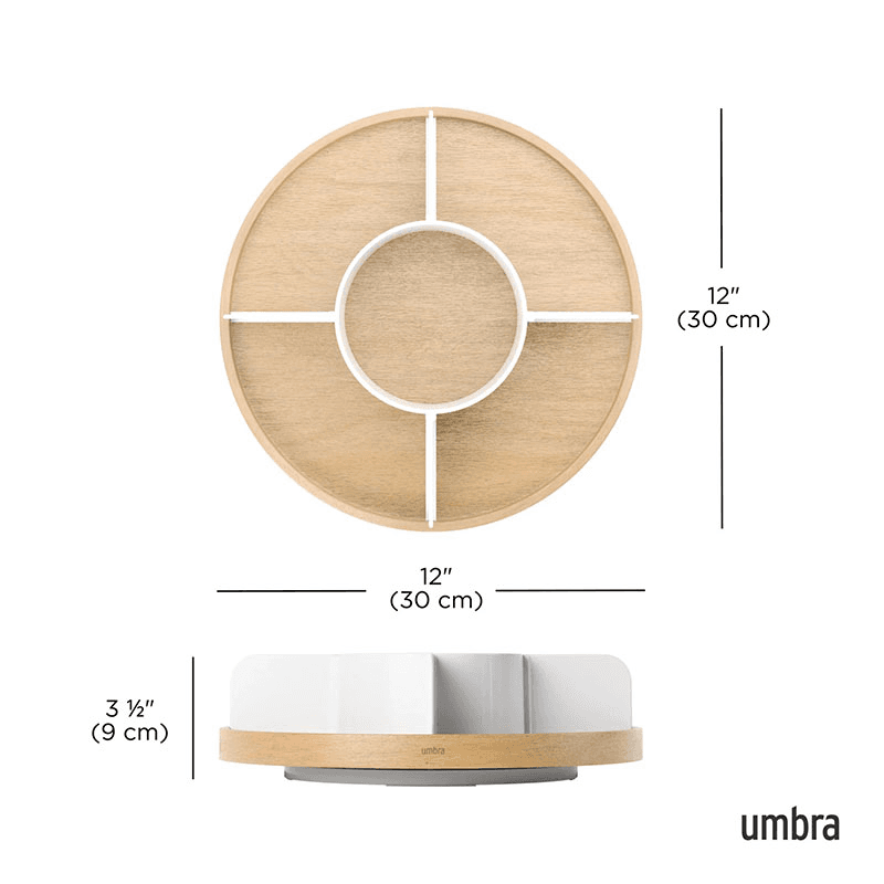 Bellwood Lazy Susan, White / Natural