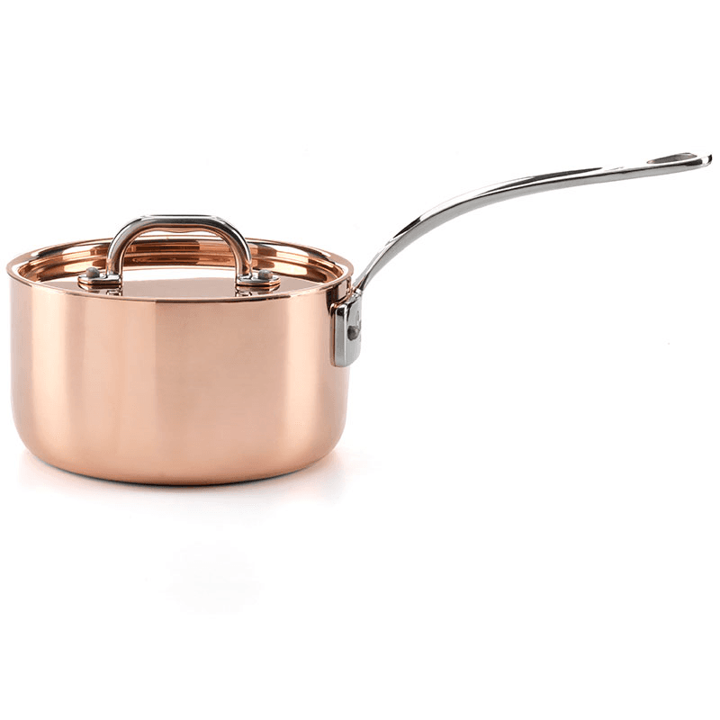 Induction Saucepan with Lid, Copper