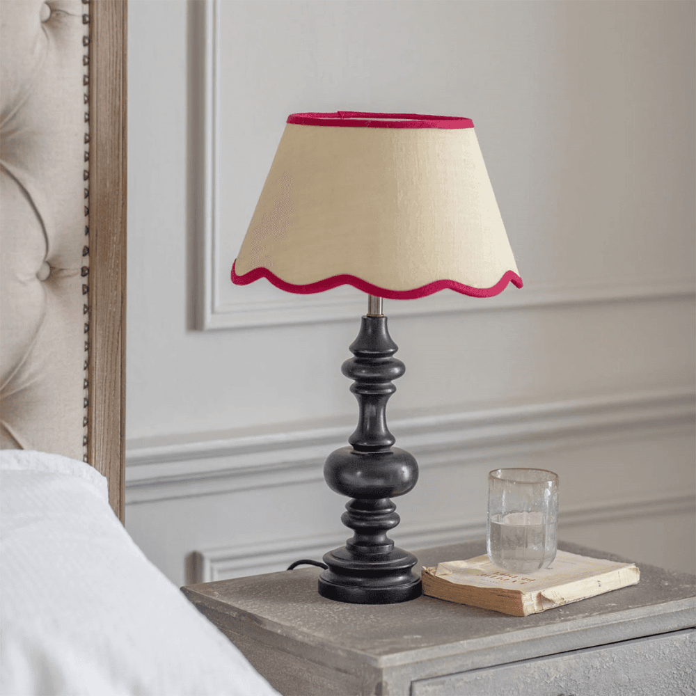 Fraser  Ornate Table Lamp, Mango Wood