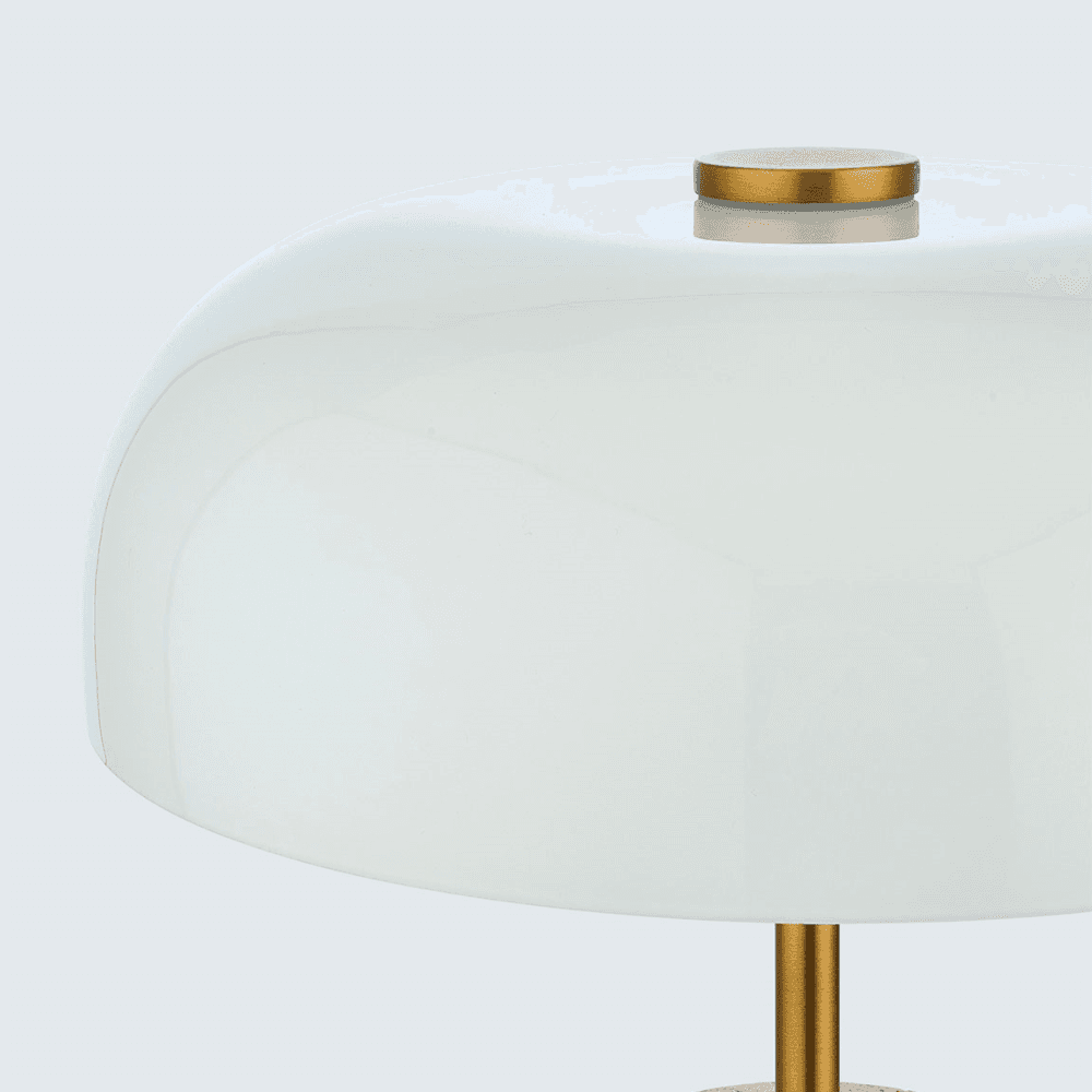 Porcini Marble Mini Table Lamp, Off White