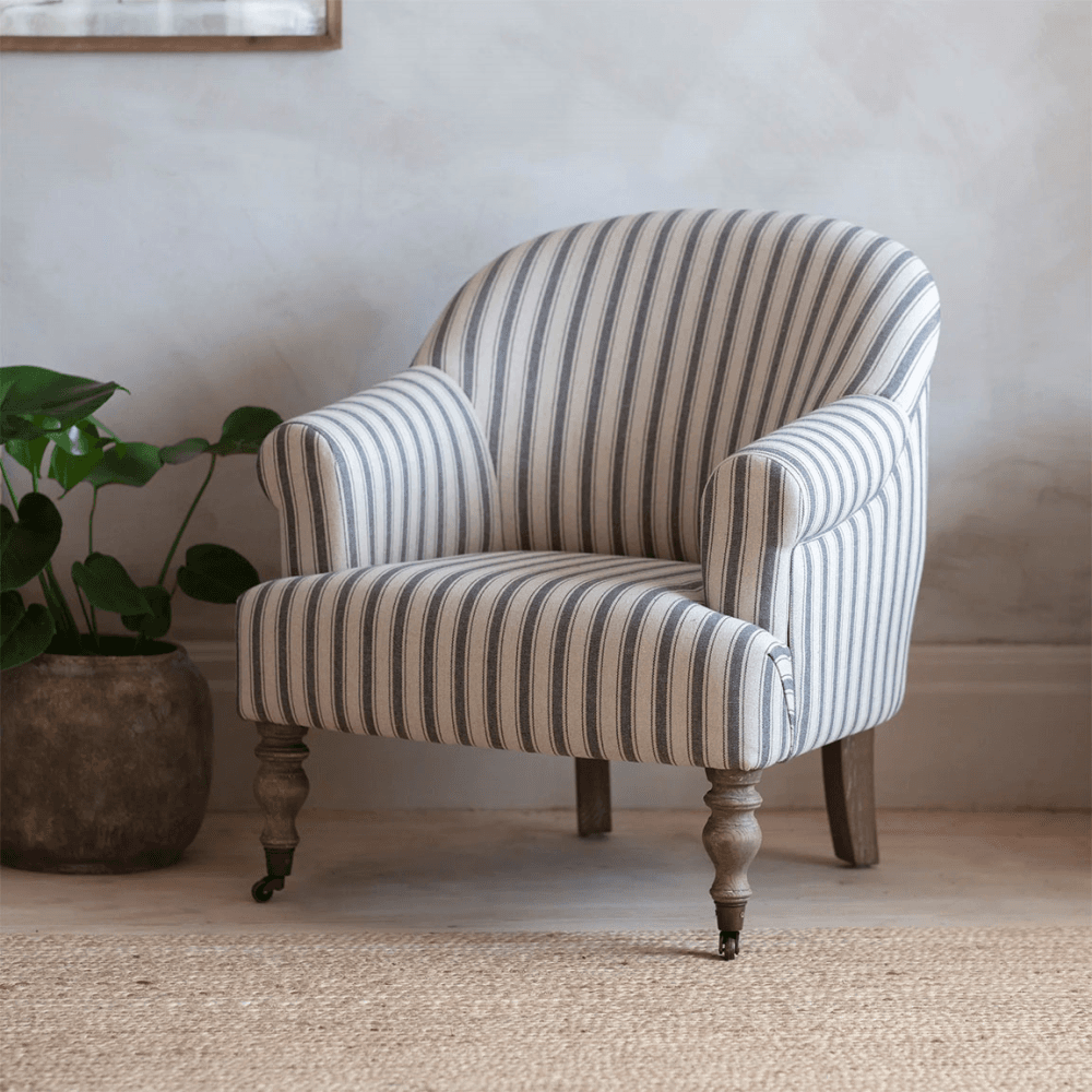 Kirdford Striped Occasional Chair, Blue