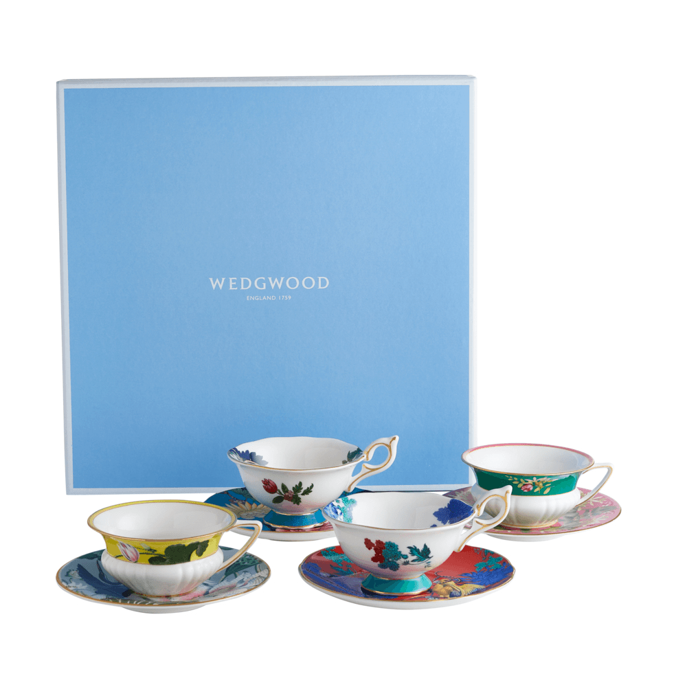 Wonderlust Set of 4 Tea Cup & Saucers, Floral