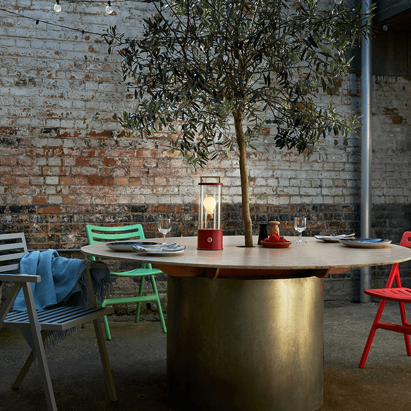 The Muse Farrow & Ball Portable Lamp, Pomona Red