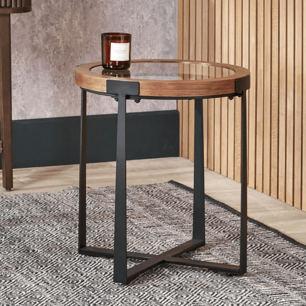 Vermont Veneer Side Table, Light Walnut