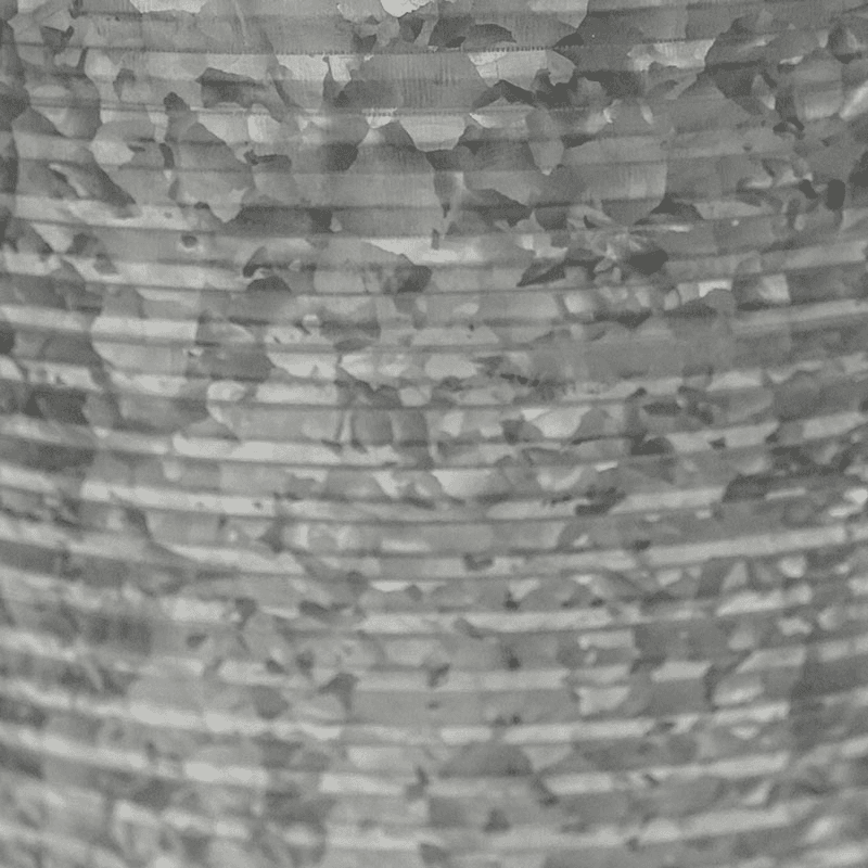 Galvanised Ribbed Planter, Silver