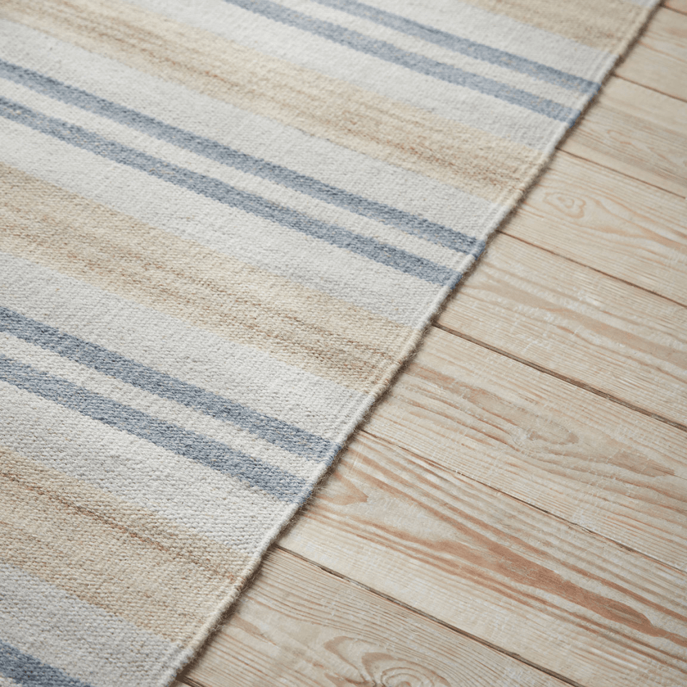 French French Striped Rug, Blue