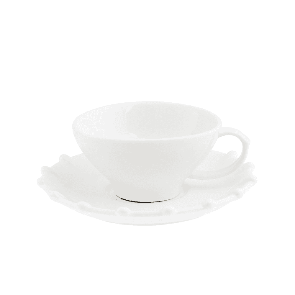 Romeo Coffee Cup with Saucer, White