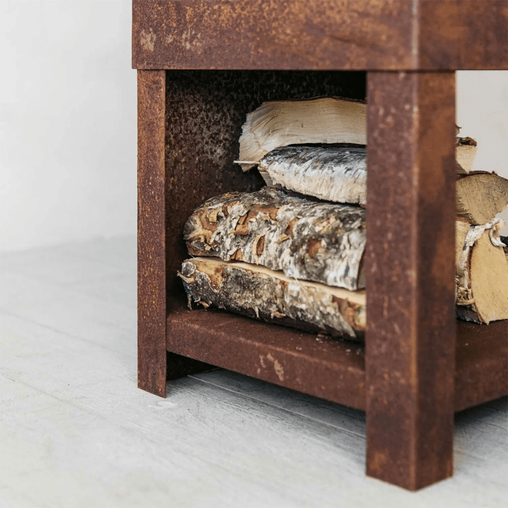 Oxidised Rust Log Burner, Brown