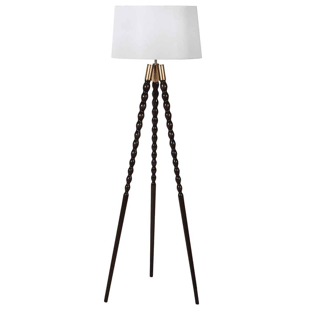 Wooden Spindle Floor Lamp, Black