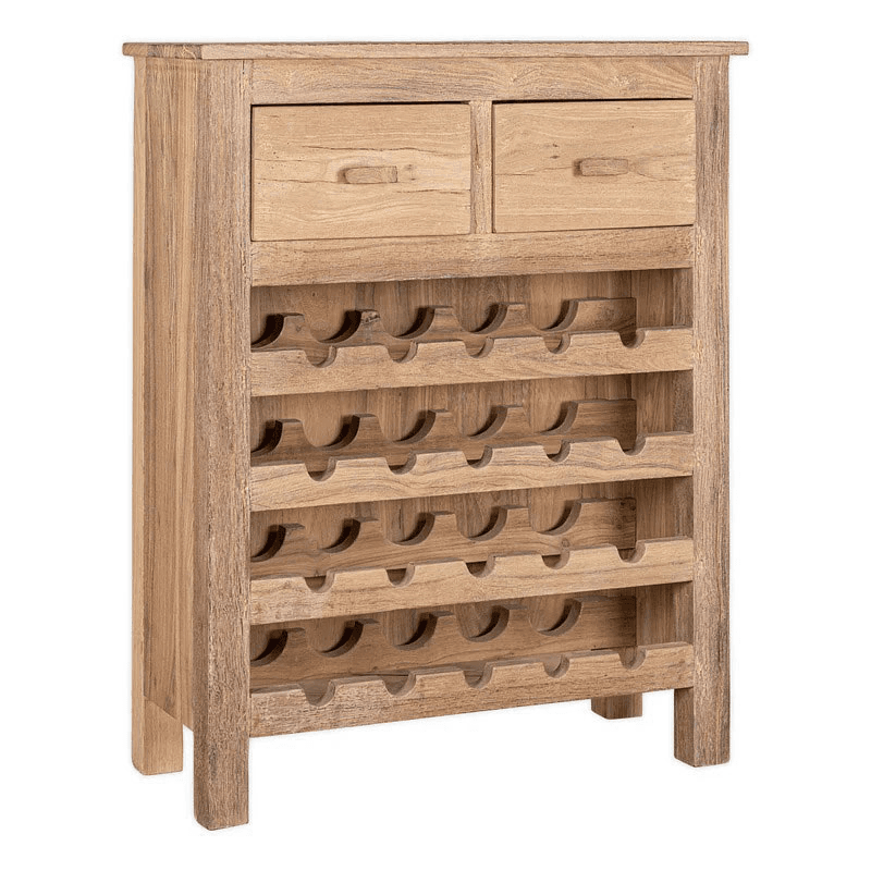 Shanthi Reclaimed Wood Wine Rack, Natural