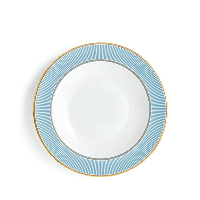 Helia Rimmed Soup Plate, Mint Green