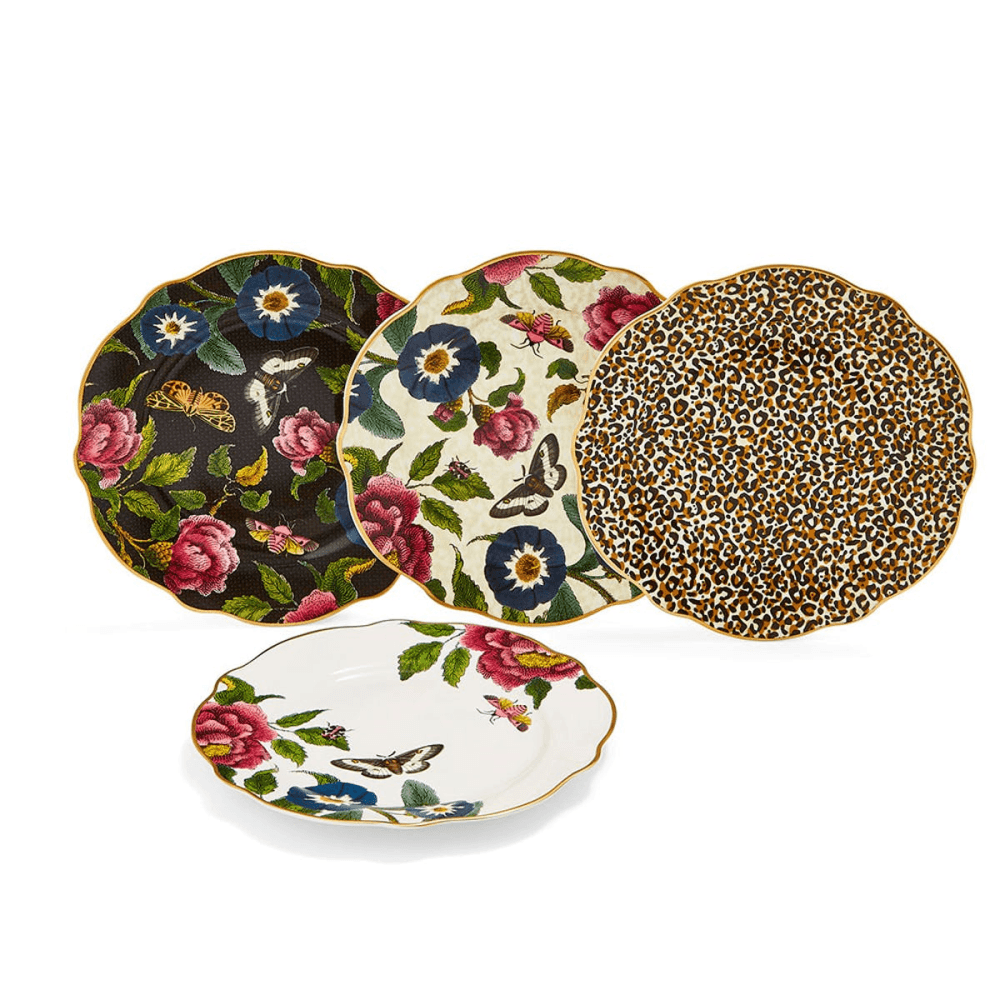 Creatures of Curiosity Set of 4 Cake Plates, Multi