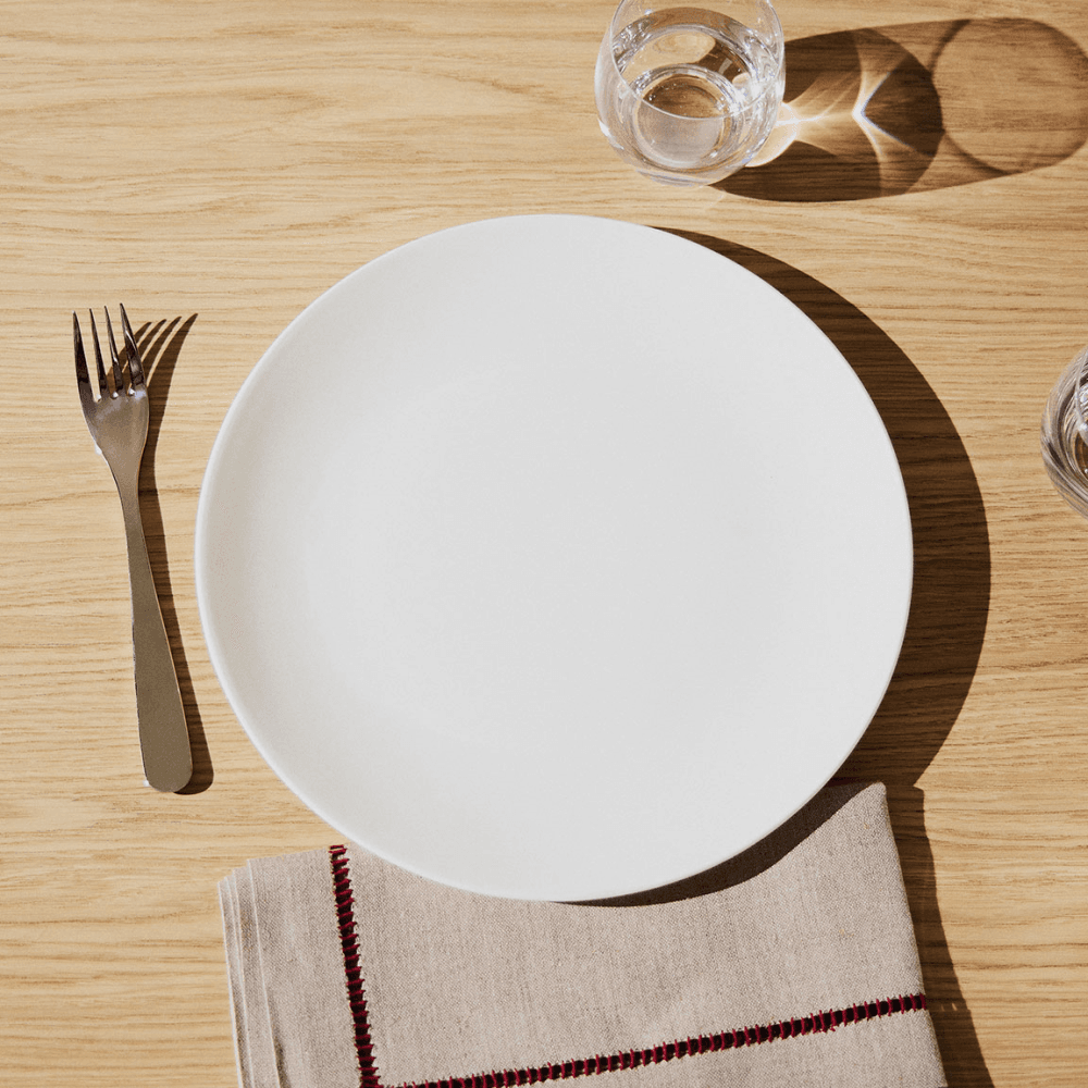Arc Bone China Dinner Plate, White
