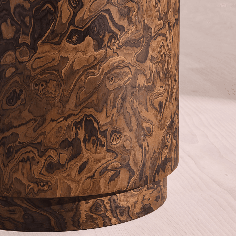 Sloane Side Table, Abstract Burl