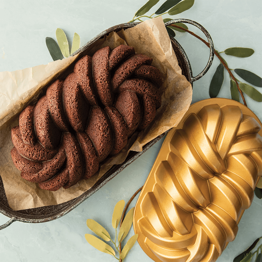 Premier Cast Braided Loaf Pan, Gold