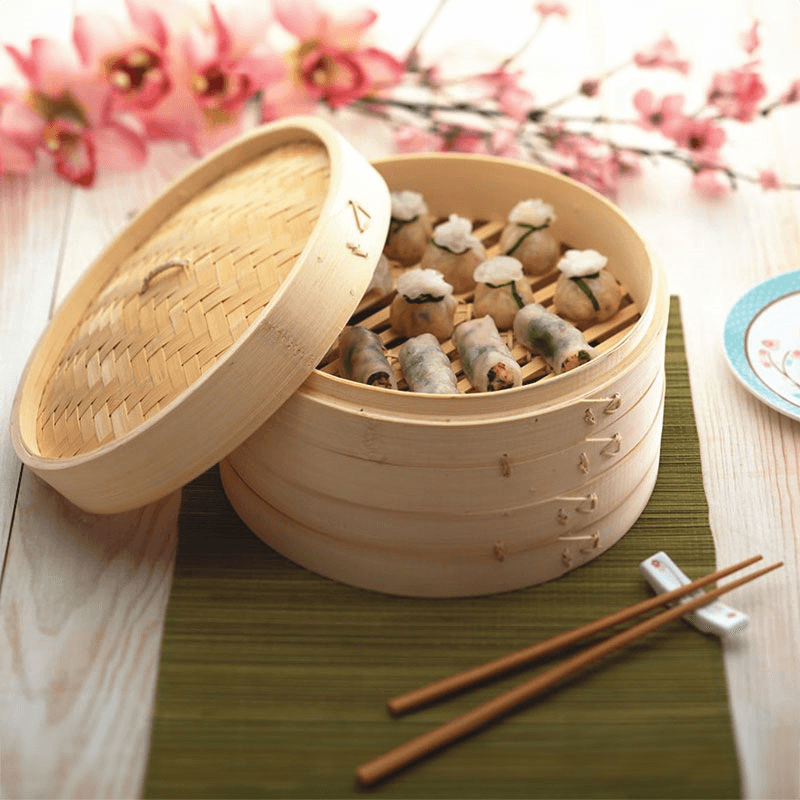 Oriental Two Tier Bamboo Steamer