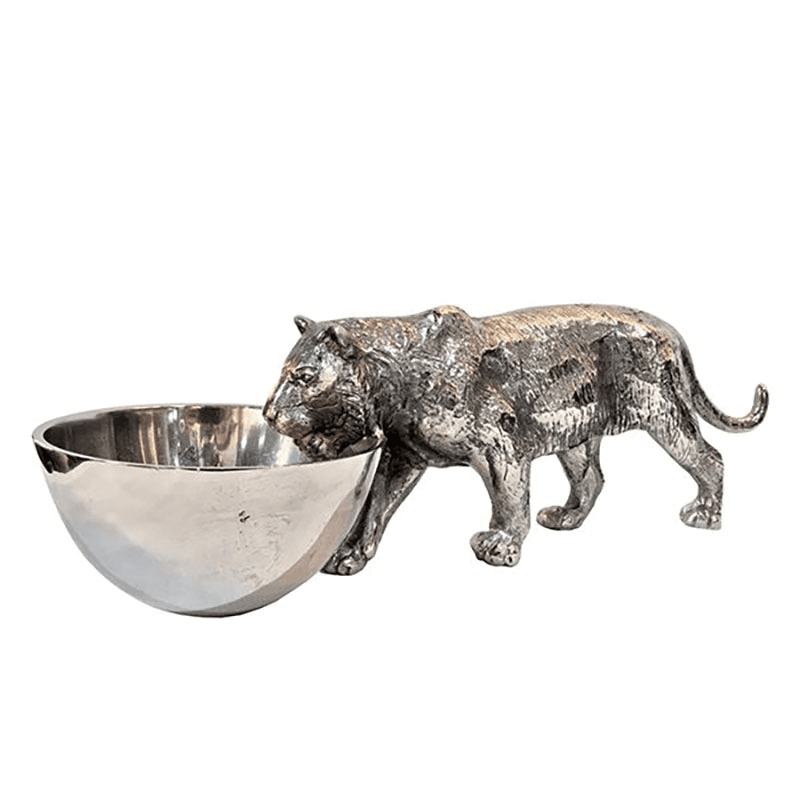 Wild Tiger Nibbles Bowl, Silver