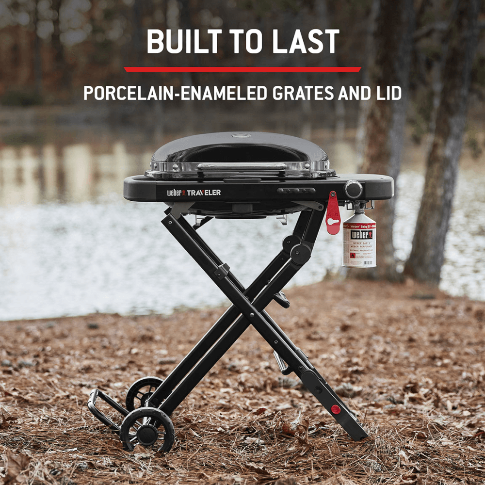 Traveler Compact Portable Gas Barbecue, Black