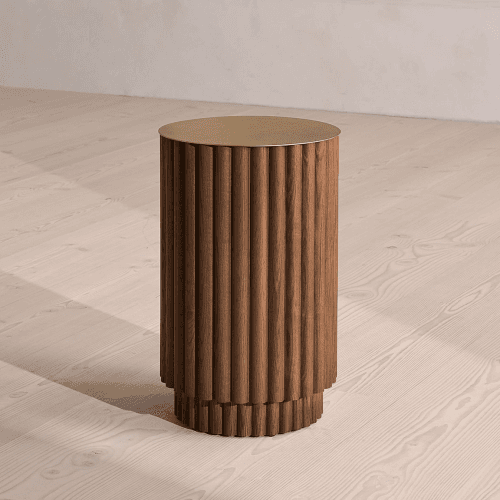 Image showing the Barrel Side Table, Dark Oak product.