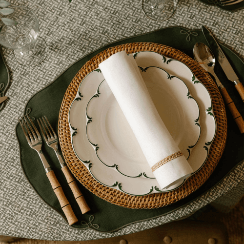 Image showing the Nancy Set of 4 Placemats, Pine Green, Pine Green product.