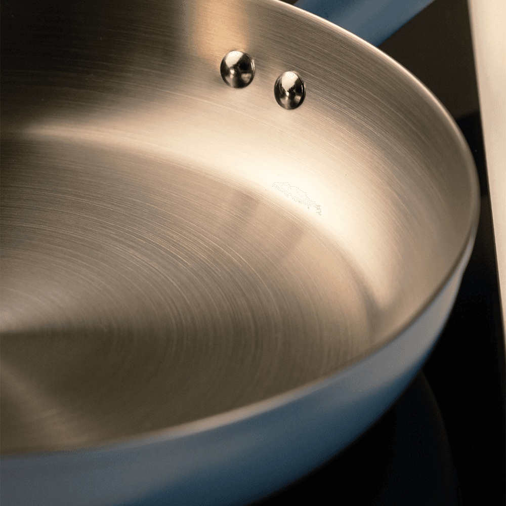 Stainless Steel 2pc Non-Stick Frying Pan Set, French Navy