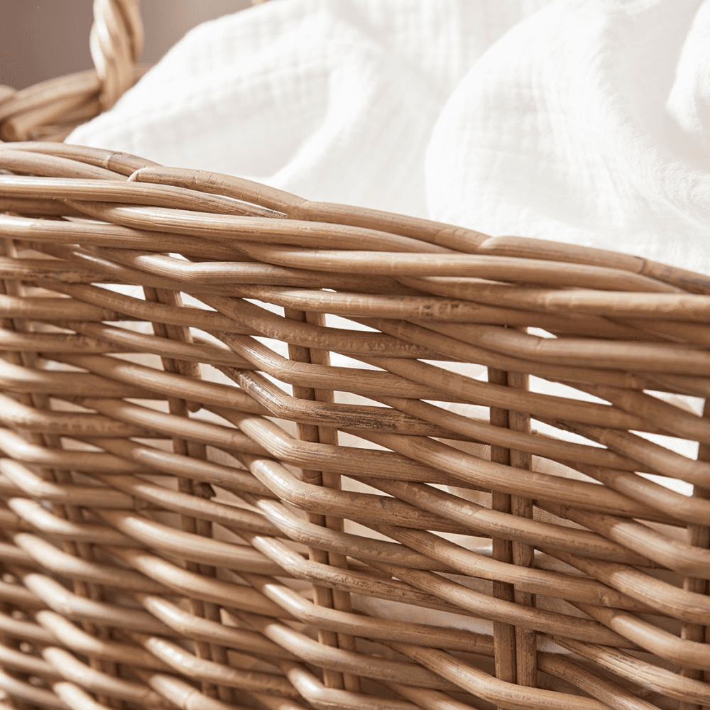 Rattan Rectangular Basket, Natural