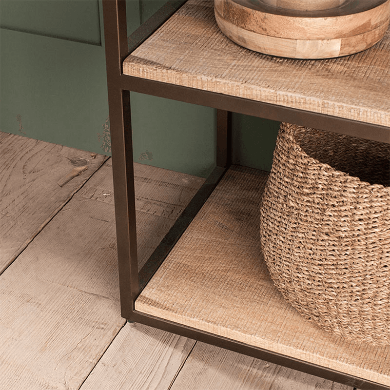Marjori Mango Wood Standing Shelves, Natural