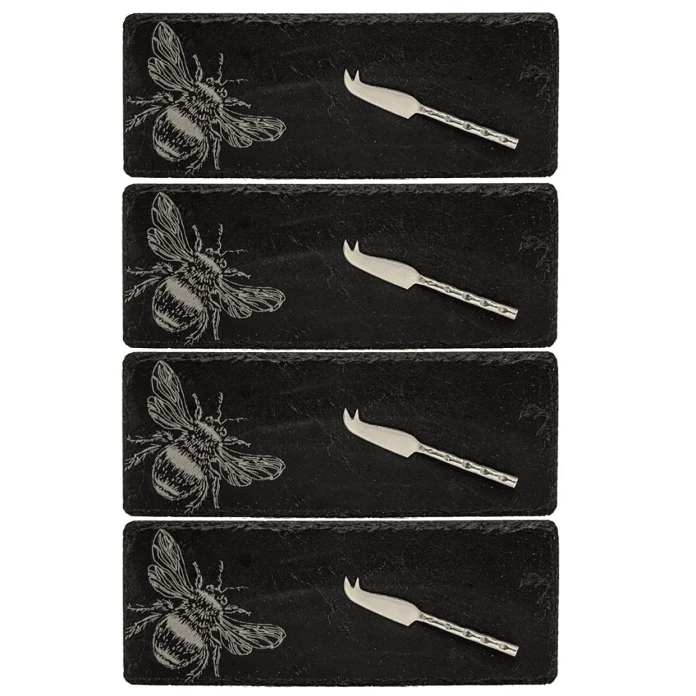 Bee Set of 4 Mini Cheese Board & Knives