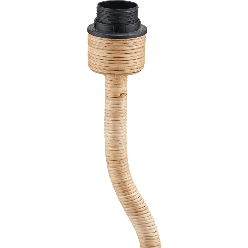 Palau Rattan Wave Floor Lamp with Harley Slubby Hopsack Lampshade