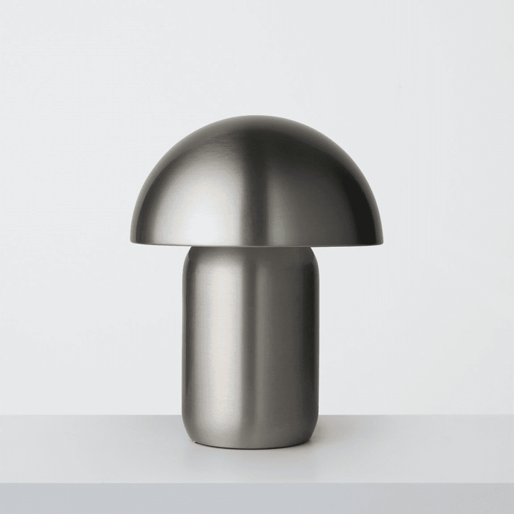 Mushroom Portable Lamp, Brushed Chrome