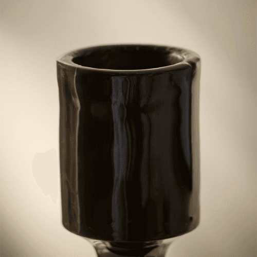 Image showing the Enamel Bobble Candle Holder, Brown product.