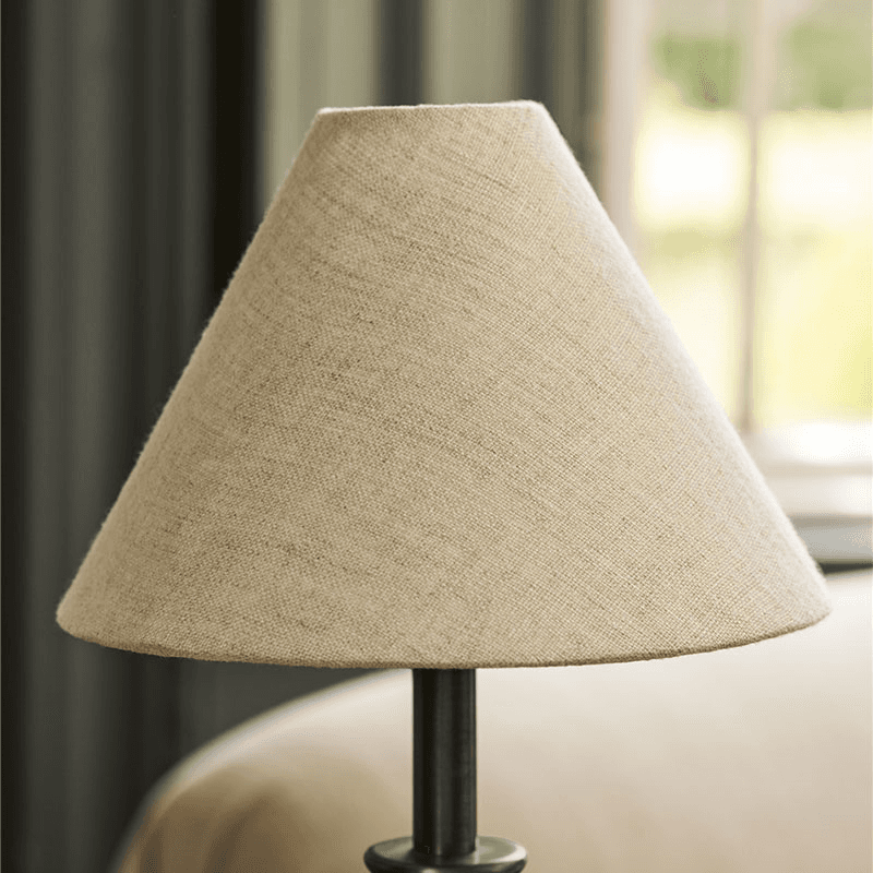 Kelmscot Table Lamp Linen Shade, Antique Bronze Finish