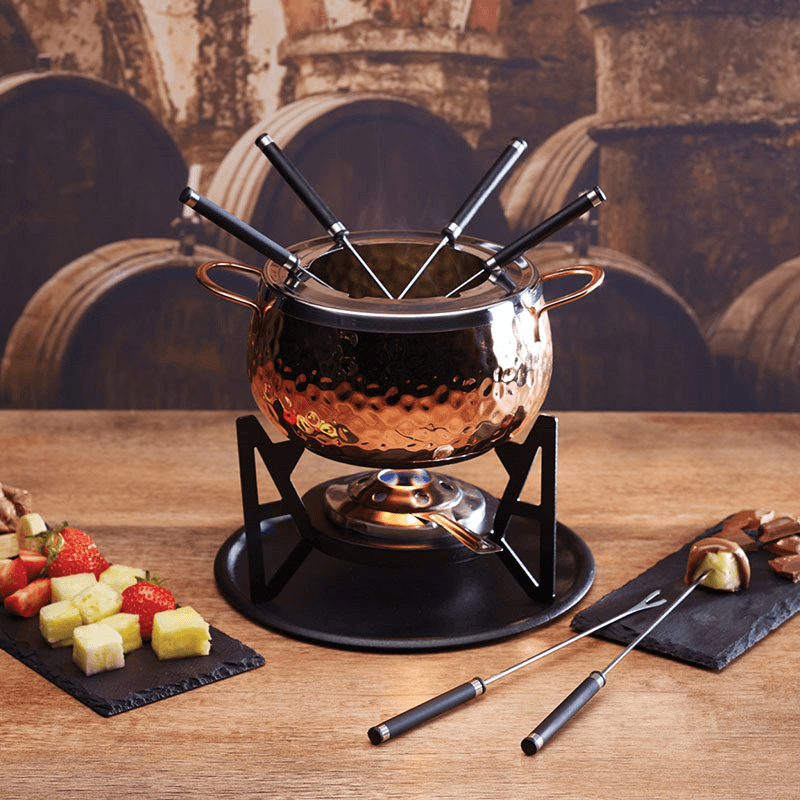 Fondue set, Copper