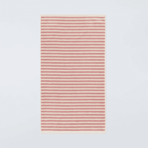 Image showing the Fine Stripe Hand Towel, Old Rose product.