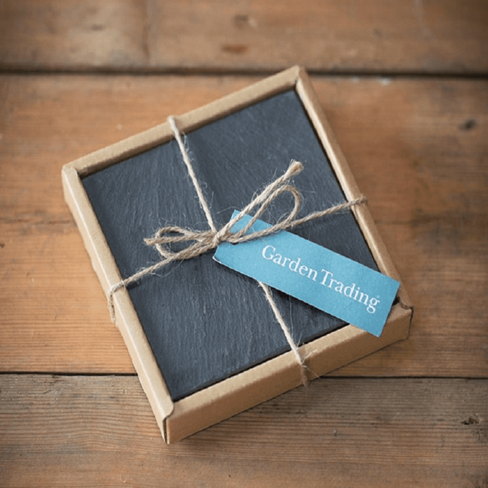 Set of 4 Coasters Tied with String, Slate