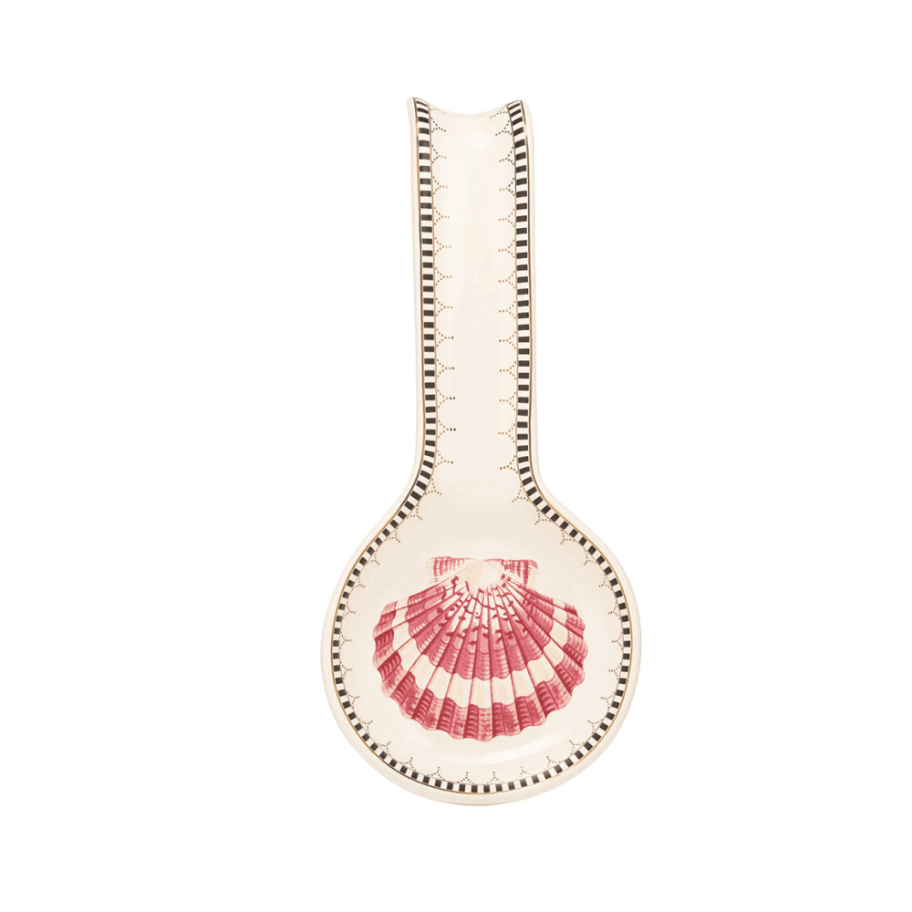 Shell Spoon Rest, Pink & White