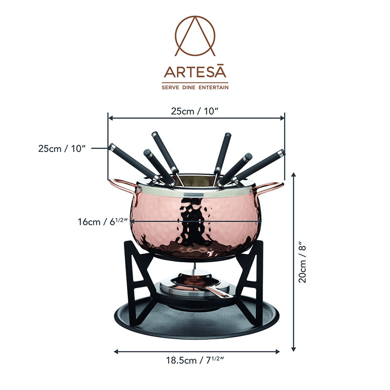 Fondue set, Copper