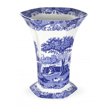 Blue Italian Hexagonal Vase, Blue