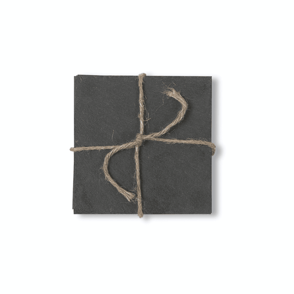 Set of 4 Coasters Tied with String, Slate