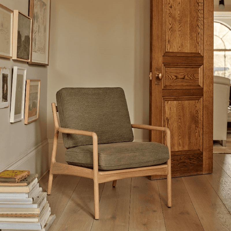 Audley Armchair, Signature Linen Moss